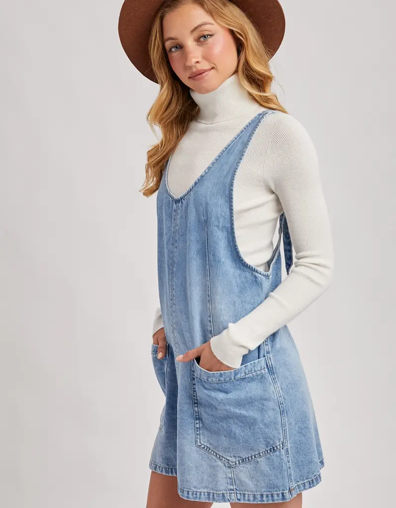 509 Broadway Denim Washed Overall Dress