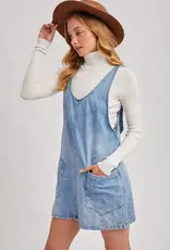 509 Broadway Denim Washed Overall Dress