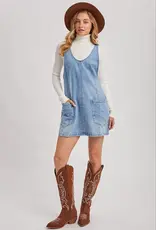 509 Broadway Denim Washed Overall Dress