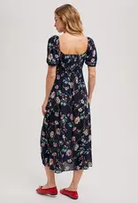509 Broadway Floral Print Sweatheart Midi Dress