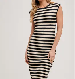 509 Broadway Stripe Contrast Tank Midi Dress