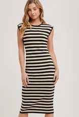 509 Broadway Stripe Contrast Tank Midi Dress