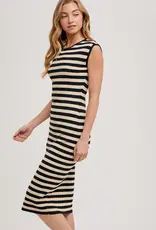 509 Broadway Stripe Contrast Tank Midi Dress