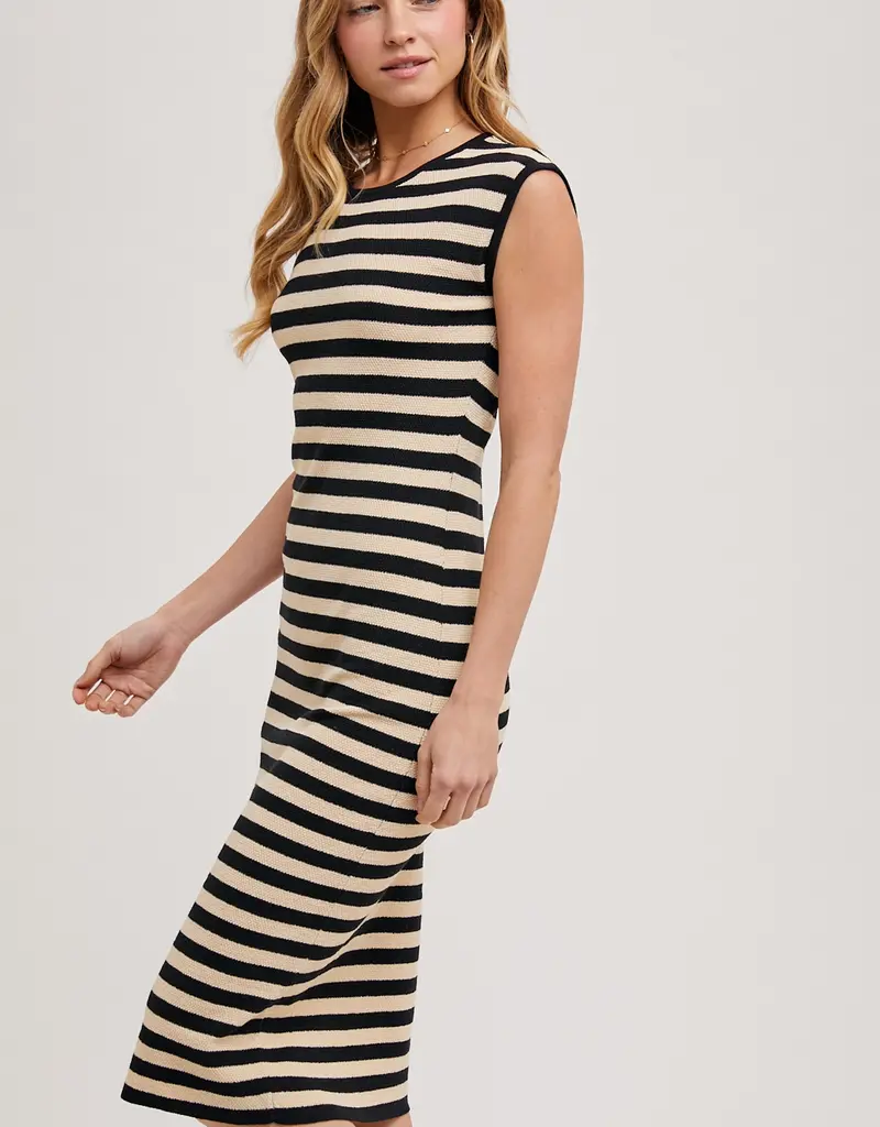 509 Broadway Stripe Contrast Tank Midi Dress