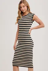 509 Broadway Stripe Contrast Tank Midi Dress