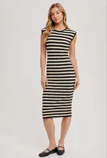 509 Broadway Stripe Contrast Tank Midi Dress