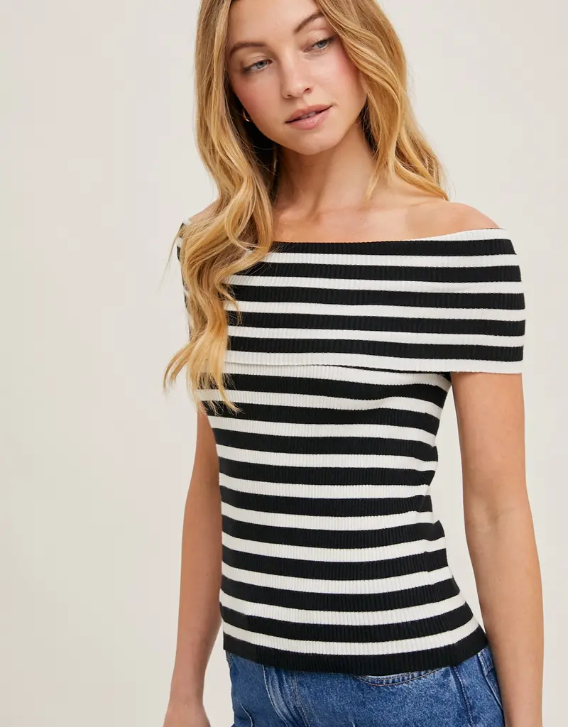 509 Broadway Stripe OTS Knit Top