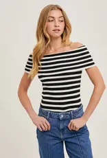 509 Broadway Stripe OTS Knit Top