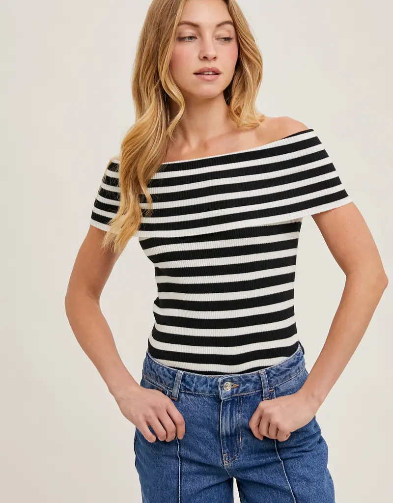509 Broadway Stripe OTS Knit Top