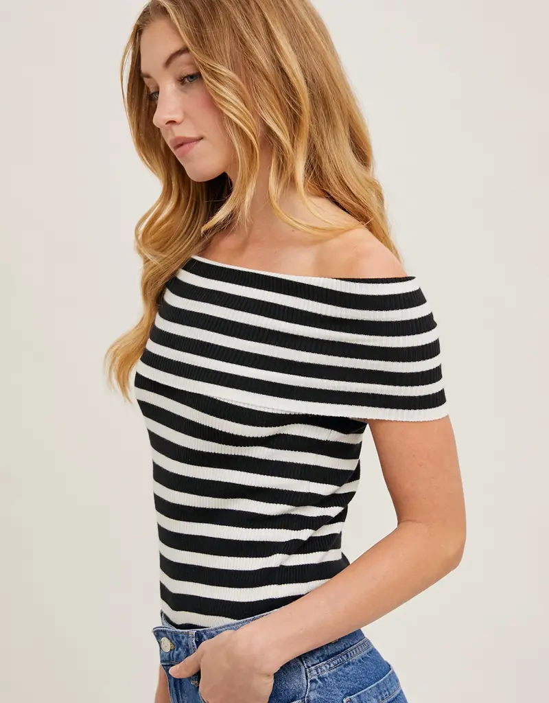509 Broadway Stripe OTS Knit Top