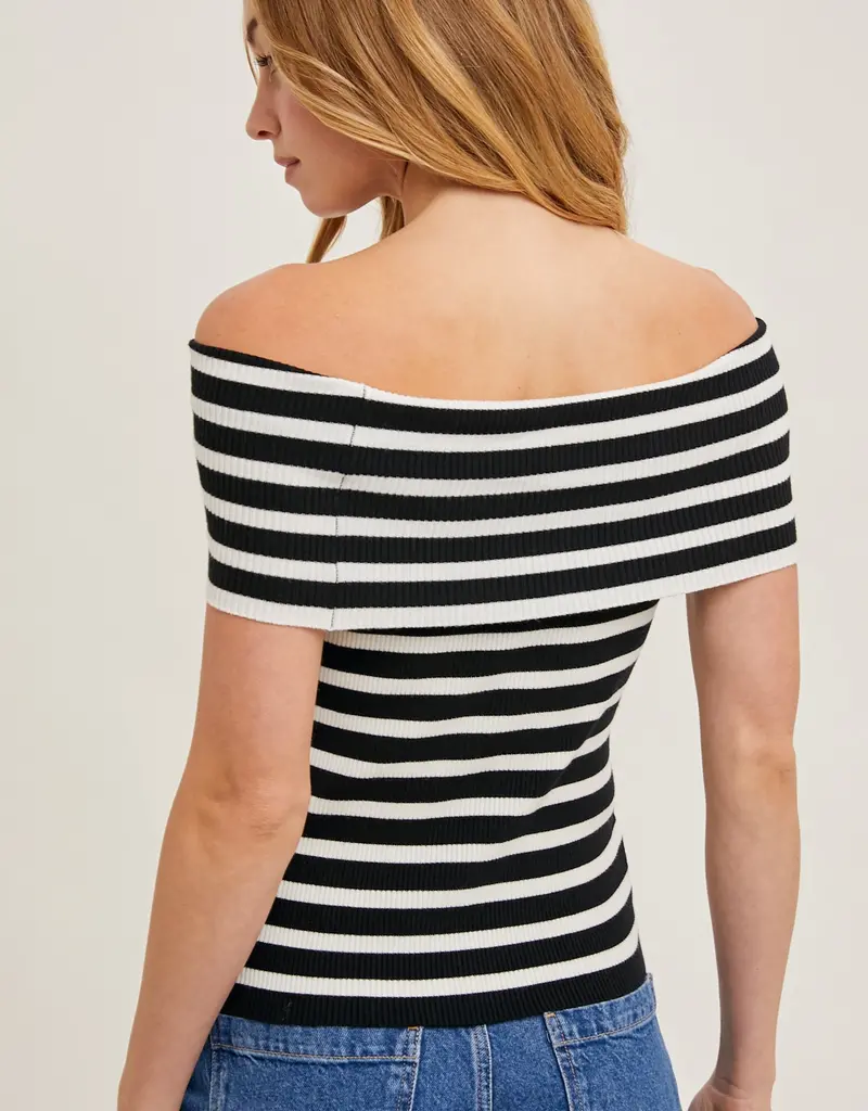 509 Broadway Stripe OTS Knit Top