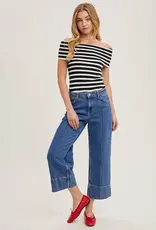 509 Broadway Stripe OTS Knit Top