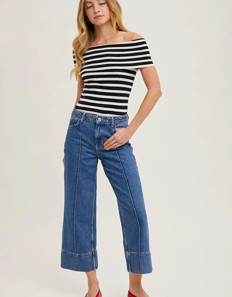 509 Broadway Stripe OTS Knit Top