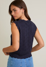 509 Broadway Scallop Edge Button Down Sweater