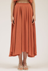 509 Broadway Box Pleated Midi Skirt