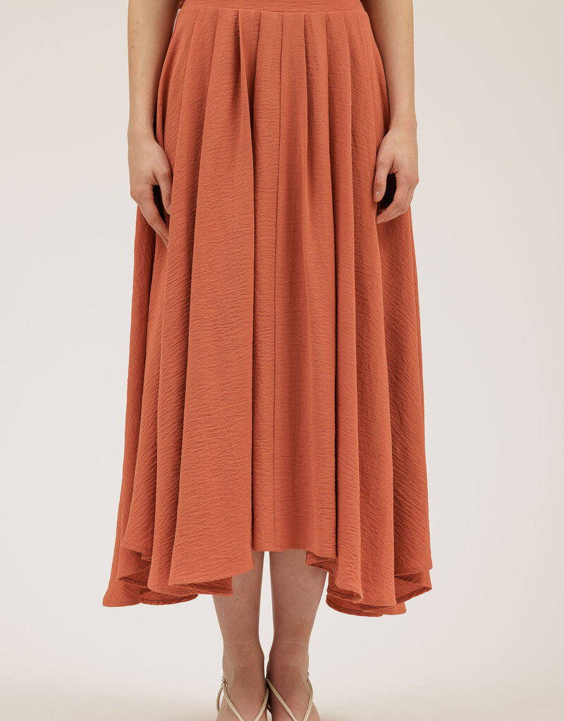 509 Broadway Box Pleated Midi Skirt
