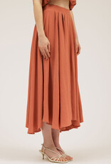 509 Broadway Box Pleated Midi Skirt