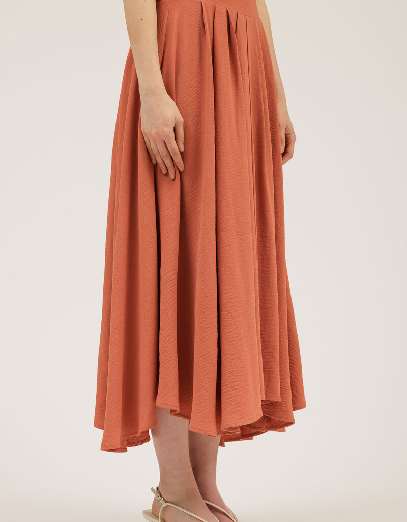 509 Broadway Box Pleated Midi Skirt