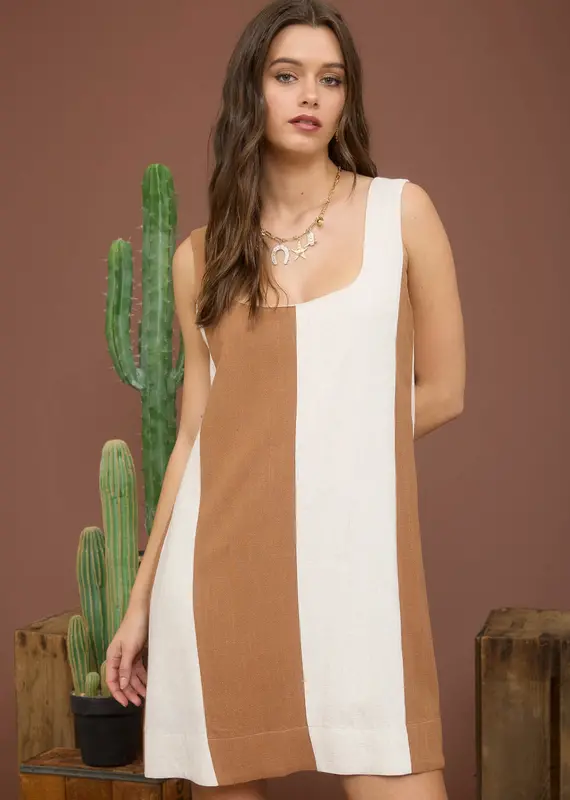 509 Broadway Stripe Sleeveless Mini Dress