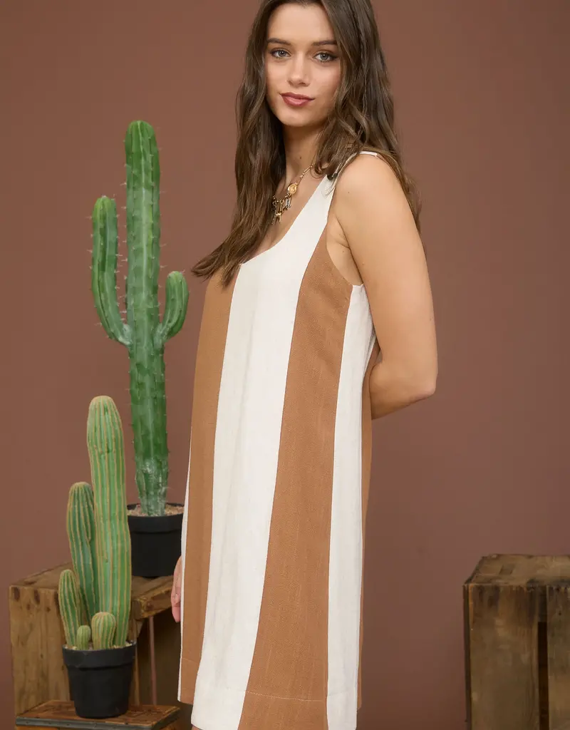 509 Broadway Stripe Sleeveless Mini Dress