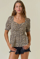 509 Broadway Animal Print Sweetheart Top