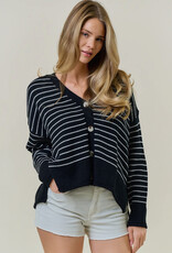 509 Broadway Striped Knit Cardigan