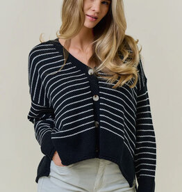 509 Broadway Striped Knit Cardigan