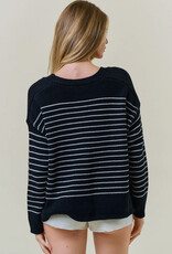 509 Broadway Striped Knit Cardigan