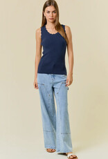 509 Broadway Scalloped Scoop Neck Tank