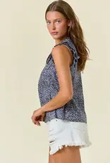509 Broadway Floral Print Cotton Poplin Top