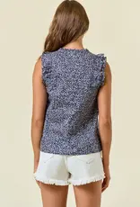 509 Broadway Floral Print Cotton Poplin Top