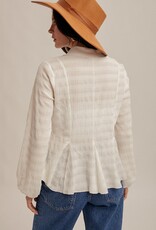 509 Broadway Flowy Button Down Knit Blouse