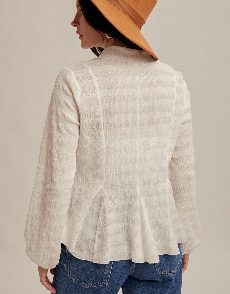 509 Broadway Flowy Button Down Knit Blouse