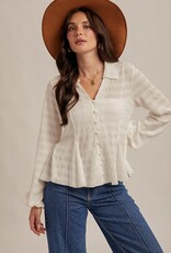 509 Broadway Flowy Button Down Knit Blouse
