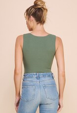 509 Broadway Square neck Ribbed Bodysuit