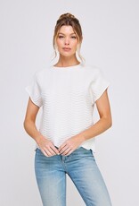 509 Broadway Scallop Pattern Relaxed Knit Top