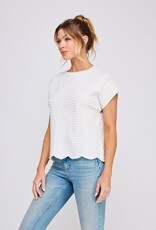 509 Broadway Scallop Pattern Relaxed Knit Top