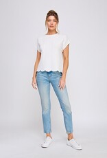 509 Broadway Scallop Pattern Relaxed Knit Top