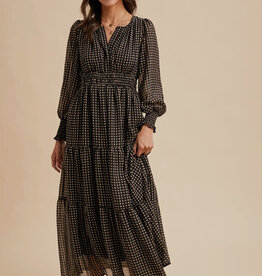 509 Broadway Notched Collar Maxi Dress