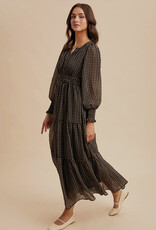 509 Broadway Notched Collar Maxi Dress