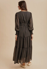 509 Broadway Notched Collar Maxi Dress