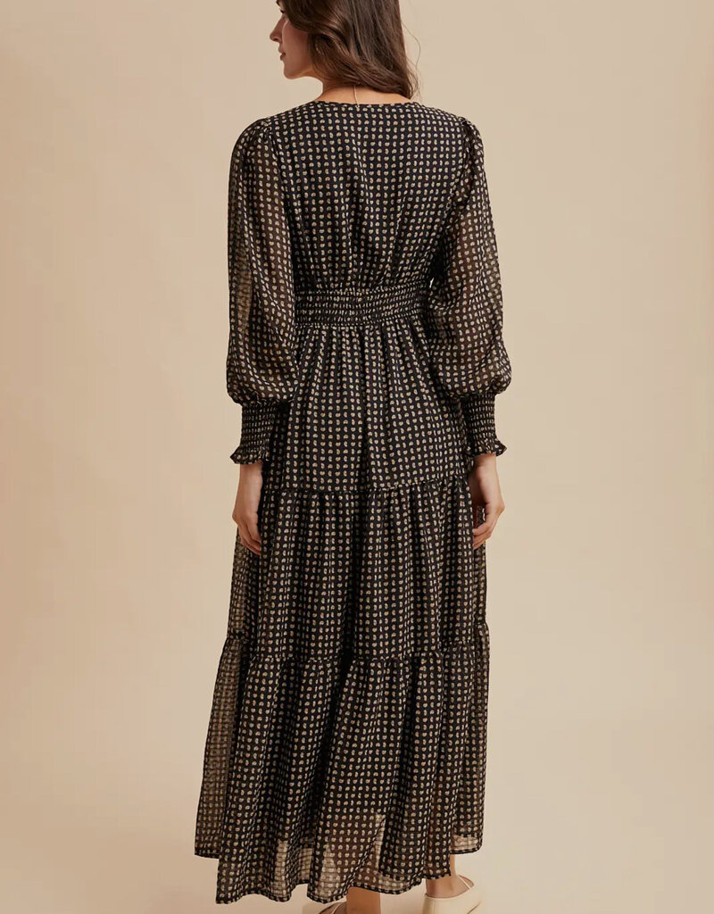 509 Broadway Notched Collar Maxi Dress