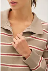509 Broadway Striped Polo Collared Sweater