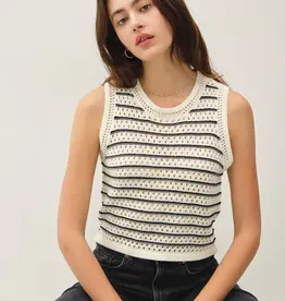509 Broadway Chunky Knit Stripe Sweater Tank
