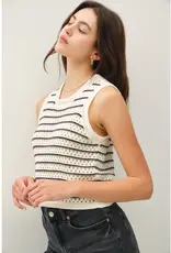 509 Broadway Chunky Knit Stripe Sweater Tank