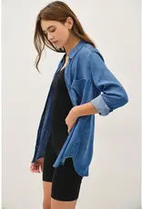 509 Broadway Denim Long Sleeve Tencel Button Up