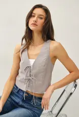 509 Broadway Pinstripe Cotton Vest Top