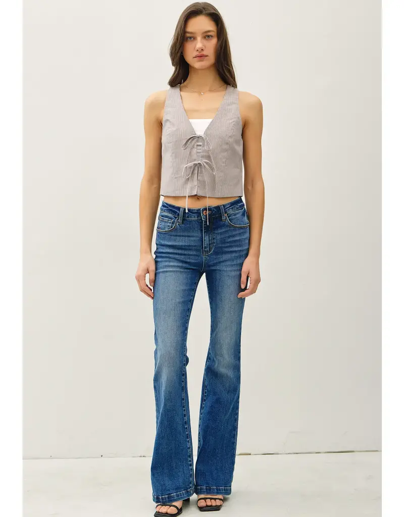 509 Broadway Pinstripe Cotton Vest Top