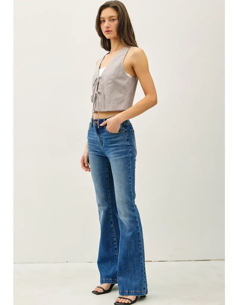 509 Broadway Pinstripe Cotton Vest Top