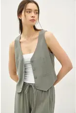 509 Broadway Classic Button Down Linen Vest